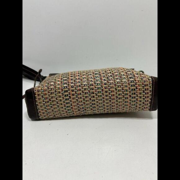 Fossil Woven And Leather Crossbody 75082 With Leather Key - Picture 4 of 8